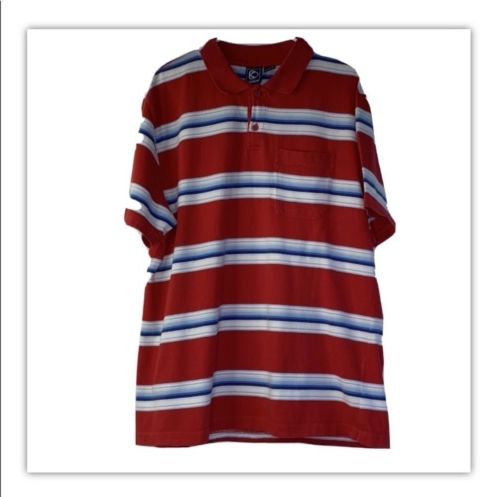 Kiera men’s red stripe Polo skater shirt 8290 XL